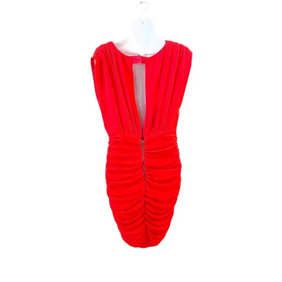 Alice and Olivia Nanette Ruched Dress Red Size Small - Picture 7 of 12